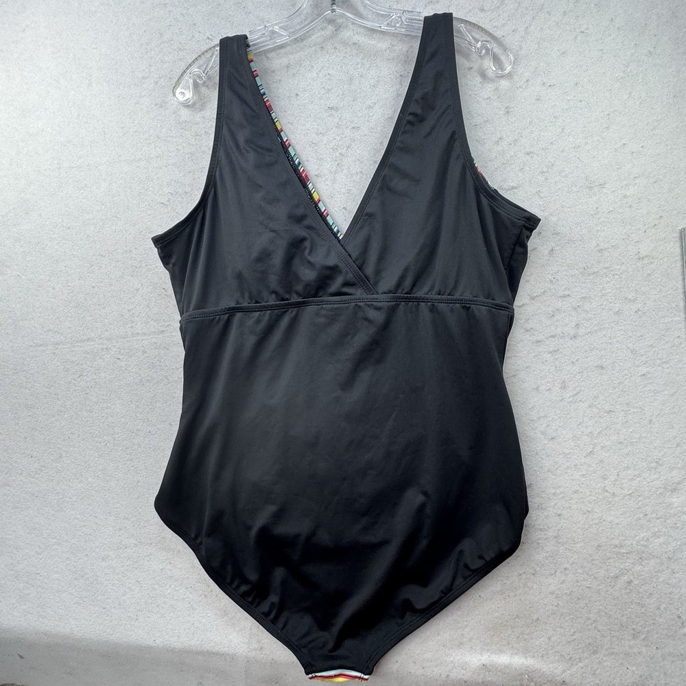 Dolfin Aquashape Plus Size 22 One Piece Swimsuit No Wire Striped Stretch - Picture 8 of 12
